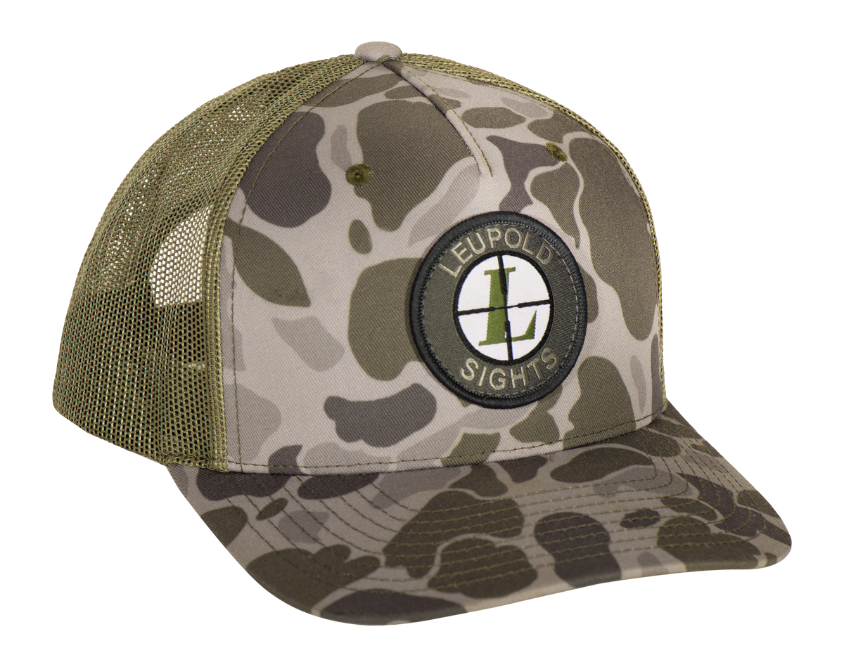Leupold Duck Camo Green Trucker Hat - Adjustable Snap-Back One Size