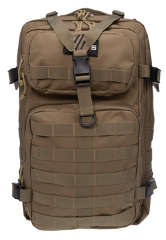 G Outdoors GPS Tactical Bugout Laptop Backpack 600D Polyester Tan - Holds 2 Handguns
