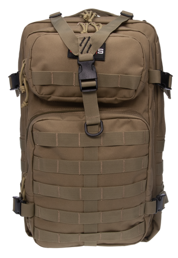 G Outdoors GPS Tactical Bugout Laptop Backpack 600D Polyester Tan - Holds 2 Handguns