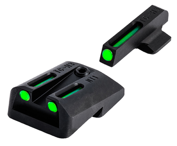 TruGlo TFO TG131NT4 Green Tritium/Fiber Optic Sight Set 1911 Officer/Commander Novak .270/.500