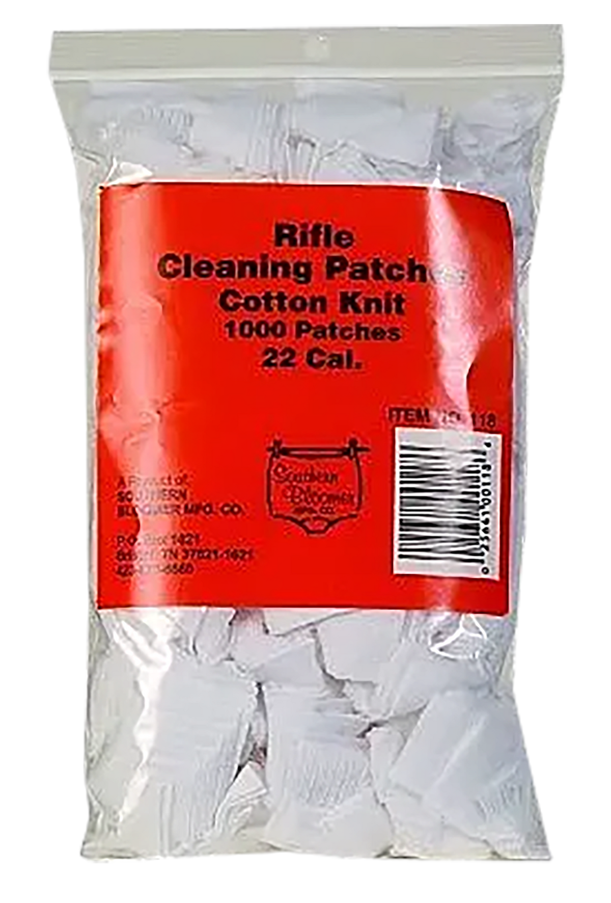 Southern Bloomer 118 Cleaning Patches .22 Cal Cotton 1000 Per Bag
