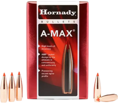 Hornady A-MAX .308 30 Cal 168gr Polymer Tip Reloading Bullets - 100/Box