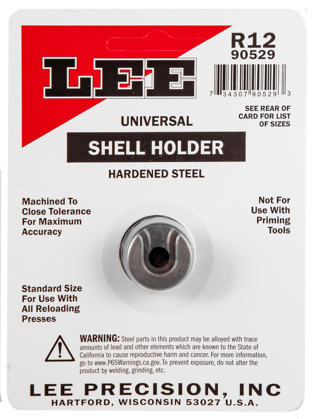 Lee Precision 90529 Universal Shell Holder #12R 22 PPC / 7.62x39mm