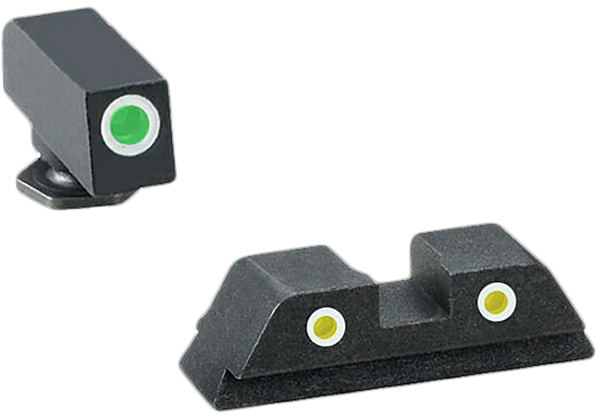 Ameriglo GL115 Classic Tritium Sight Set for Glock Gen 1-4 / Gen 5 - Green Front / Yellow Rear