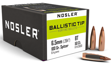 Nosler Ballistic Tip Hunting 6.5 Creedmoor 100gr Spitzer - 50/Box