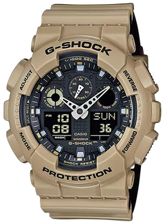G-Shock GA100L-8A Tactical Brown Analog/Digital Watch 200M Stainless Steel Bezel