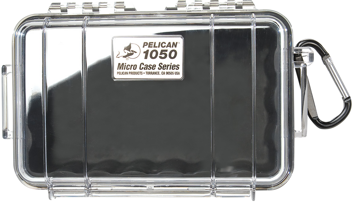 Pelican 1050 Micro Case Black/Clear Polycarbonate 7.99" IP67 Watertight