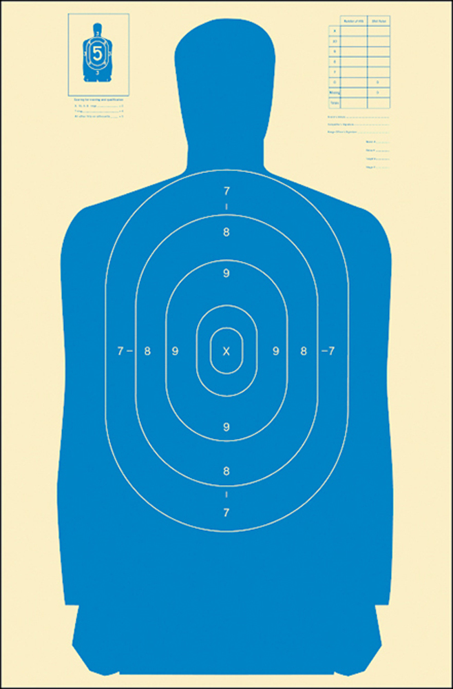 Action Target B-27S Qualification Silhouette Paper Hanging Target 24" x 45" Blue/White 100/Box
