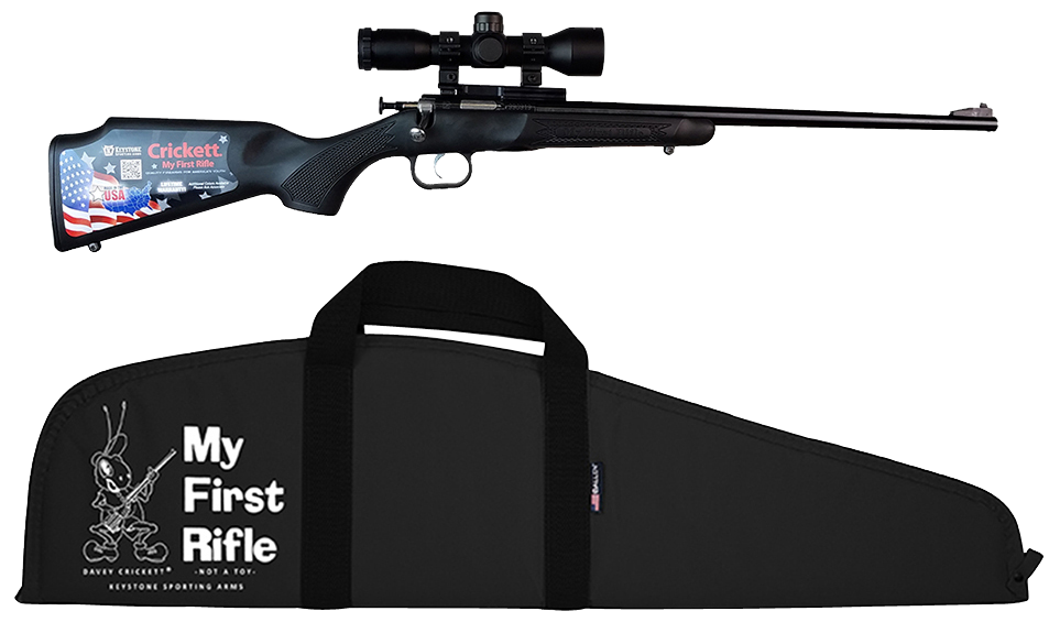 Crickett KSA2240BSC Youth Package 22 LR 16.12" 1-Rd Bolt Action Rifle - 4x32 Scope & Soft Case