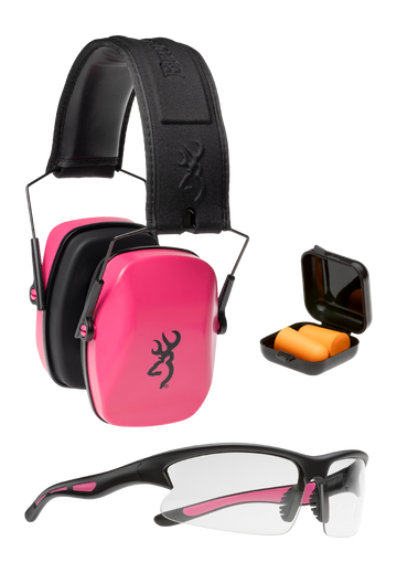 Browning Bro-For Her Range Kit Pink 27dB Earmuffs & Glasses