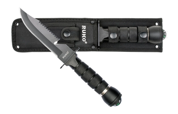 Rynoblade Knives RUKO RUK0163 420J2 6" Fixed Blade Survival Knife w/Compass