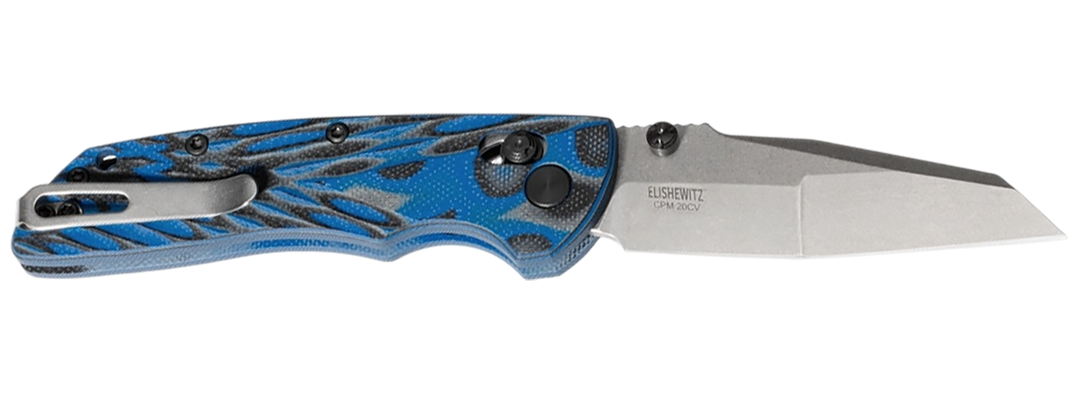 Hogue Deka 3.25" Folding Modified Wharncliffe Plain CPM 20CV - G-Mascus Blue G10