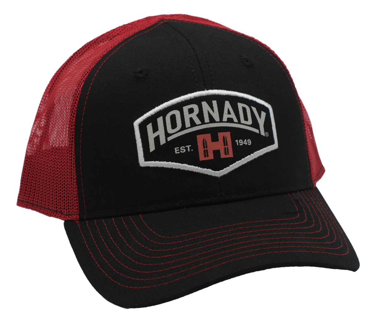Hornady Established Mesh Cap Black/Red Structured OSFA Snapback