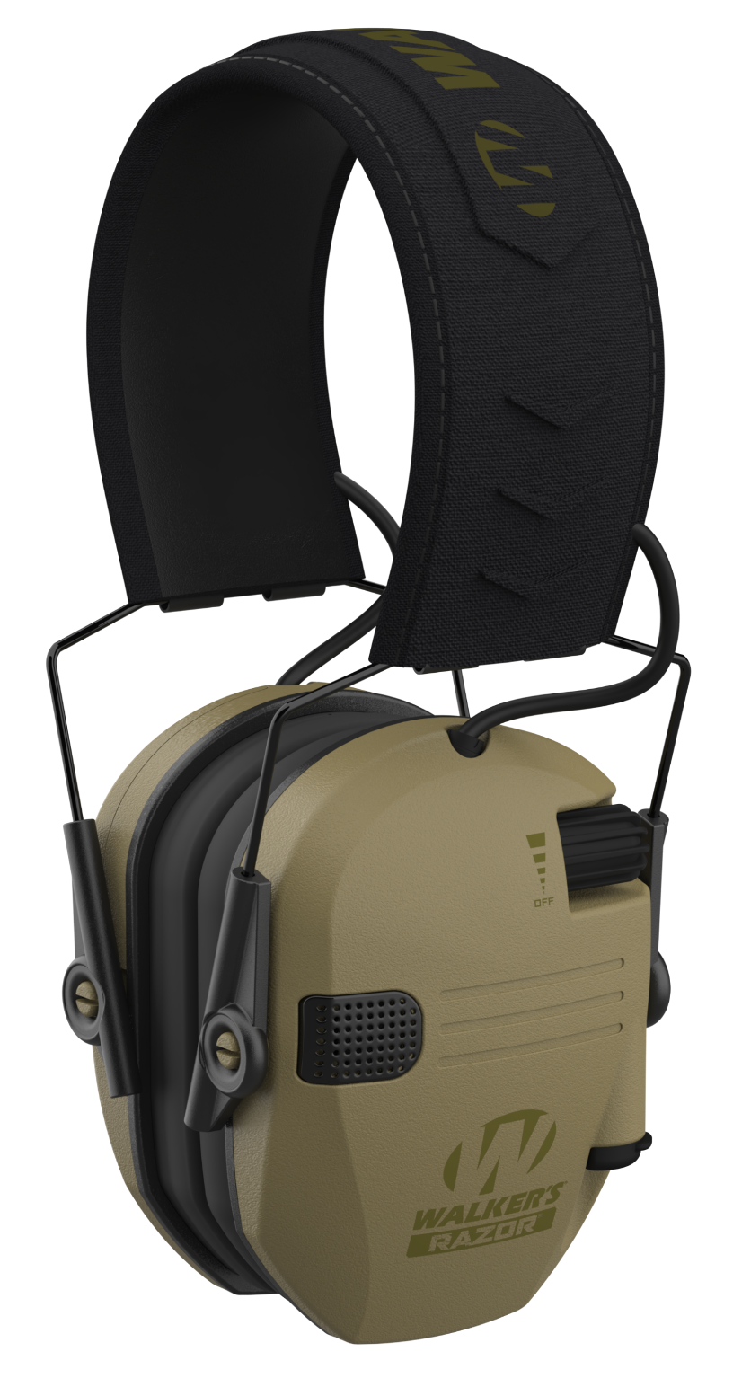 Walkers Game Ear Razor Slim Electronic Muff 23 dB Over the Head - OD Green Polymer