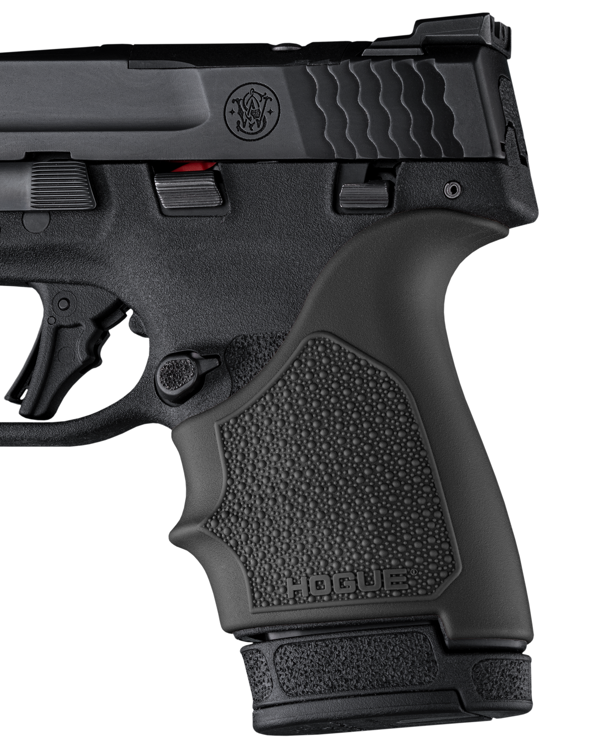 Hogue HandAll Beavertail Grip Sleeve Black Rubber - S&W M&P 9 Shield Plus