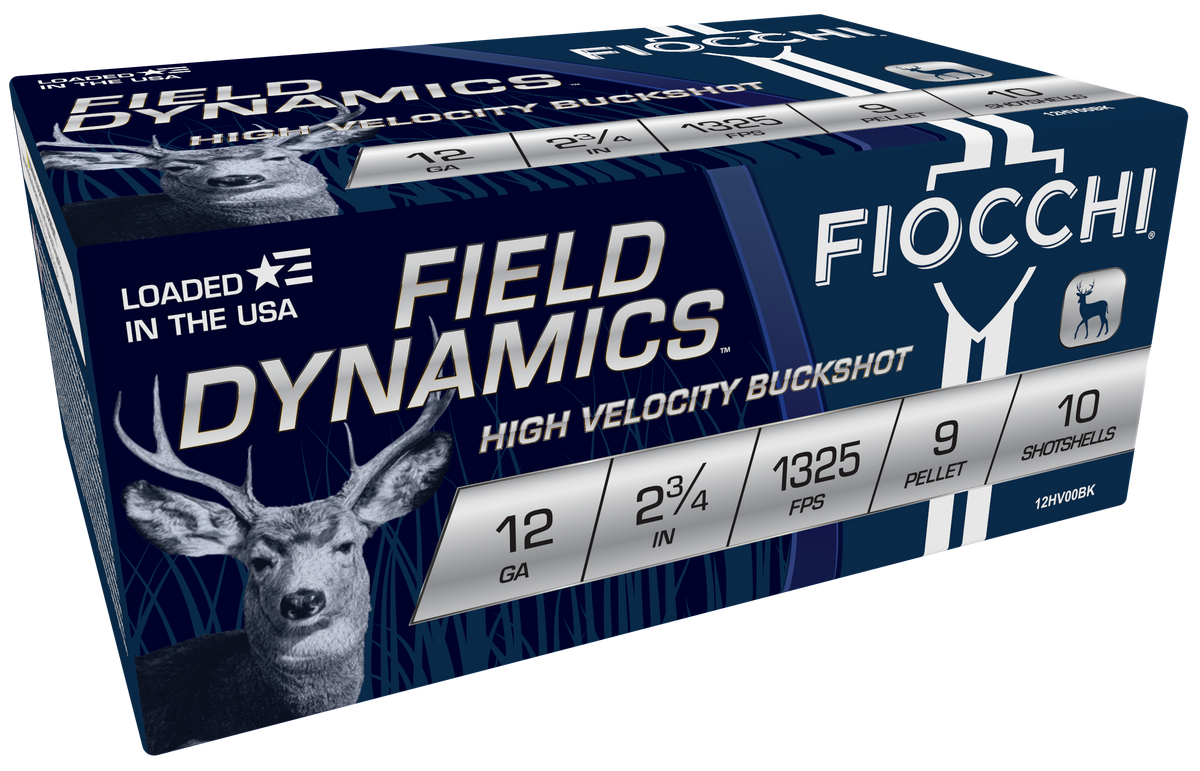Fiocchi Field Dynamics 12 Gauge 2.75" 9 Pellet 00 Buckshot - Box or Case