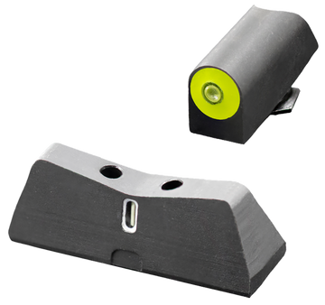 XS Sights DXT2 Big Dot Night Sights for Glock 42/43/43X/48 - Green Tritium Yellow Outline Front / White Outline Rear