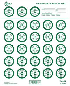 EZ-Aim Official IBS Rimfire Target 14" x 17" Non-Adhesive Paper Hanging White/Green 25 Pack