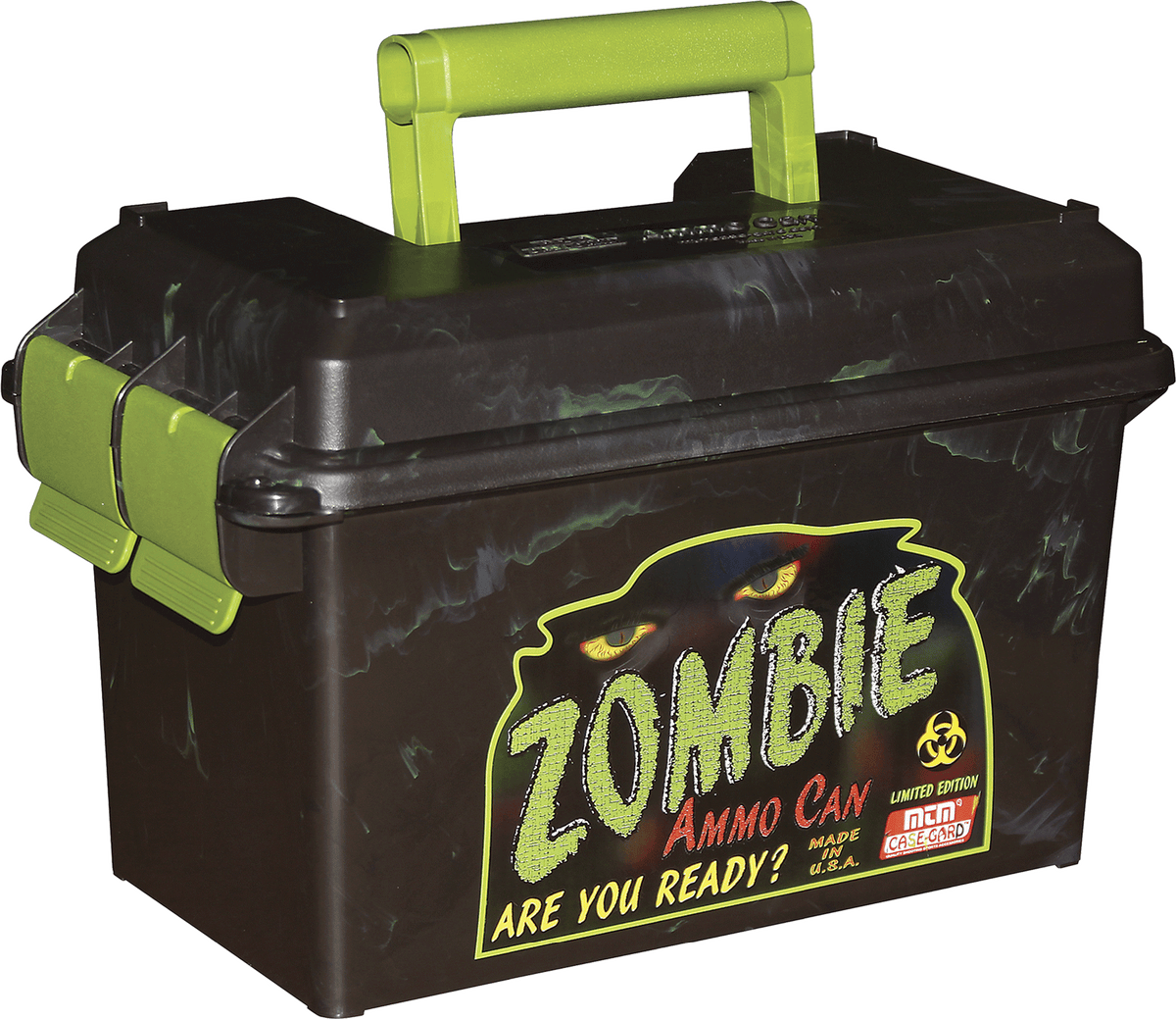 MTM AC50Z Ammo Can 50 Cal Black w/Zombie Green Accents