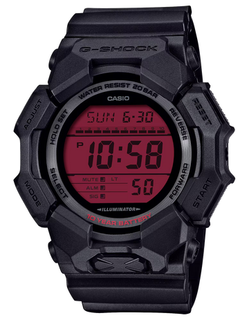 G-Shock GD-010BBR-1 Digital Black/Red Resin Watch