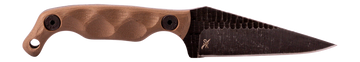 Stroup Knives Mini 3.5" Fixed Blade 1095 Carbon Steel Plain Edge Acid Etched - FDE Handle
