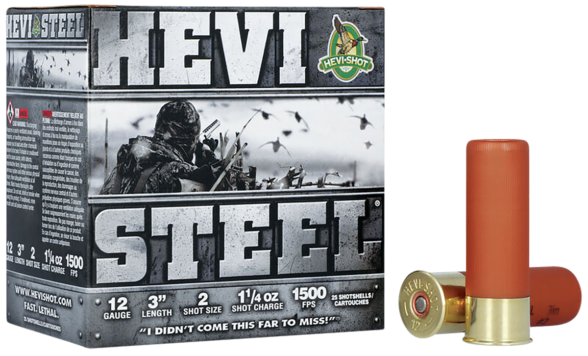 Hevishot HEVI-Steel 12 Gauge 3" 1-1/4 oz #2 Shot 1500 fps - Box or Case