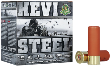 Hevishot HEVI-Steel 12 Gauge 3" 1-1/4 oz #2 Shot 1500 fps - Box or Case