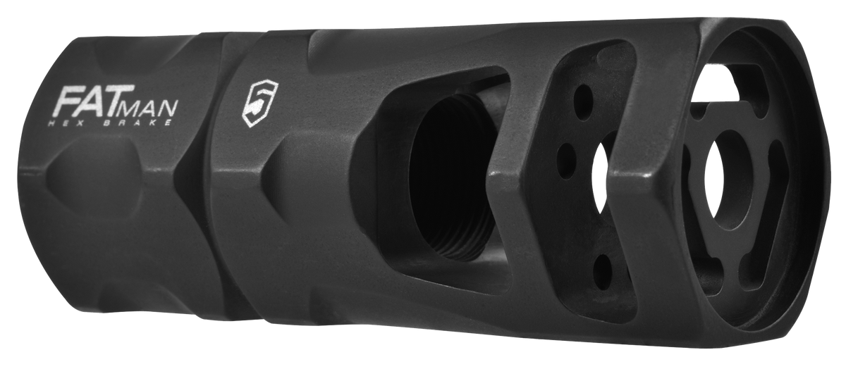 Phase 5 Weapon Systems FATman Hex Brake 5.56 NATO 1/2x28 Black Parkerized Steel