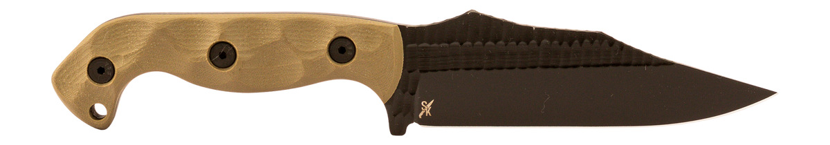 Stroup Knives TU2 2.5" Fixed Blade 1095 Carbon Steel Black Cerakote - OD Green G10 Handle