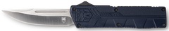 CobraTec Knives Lightweight 3.25" OTF Drop Point Plain D2 Steel NYPD Blue Aluminum Handle