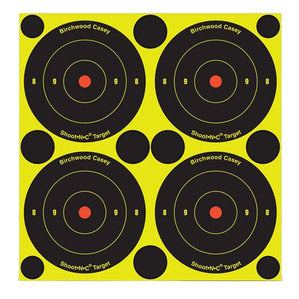 Birchwood Casey Shoot-N-C 3" Bullseye Self-Adhesive Paper Reactive Target 12 Pack