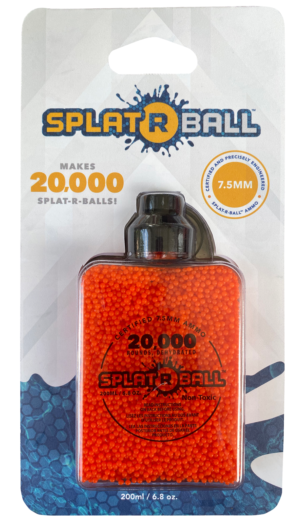 Splat R Ball Water Beads 7-7.5mm Polymer 20,000 Per Bottle
