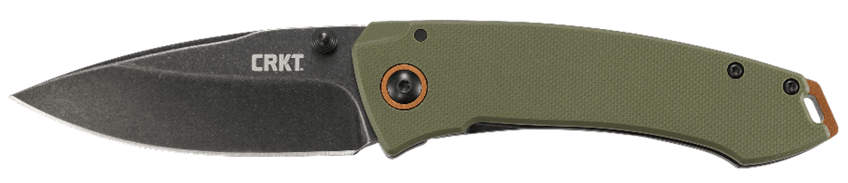 Columbia River 2520 Tuna 3.22" Folding Plain Stonewashed 8Cr14MoV Black/Green G10/SS Handle