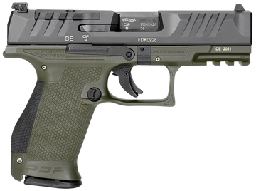 Walther Arms PDP Compact Optic Ready 9mm Luger 4" 15+1 Striker-Fired Pistol - Black/Green