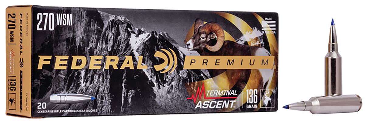 Federal Premium Terminal Ascent 270 WSM 136gr Hunting - Box or Case