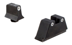 Trijicon Bright & Tough Suppressor/Optic Height Night Sight Set for Glock 17/19/22/23/26/27/31/34/35 - White Outline Green Tritium Front / Yellow Tritium Rear