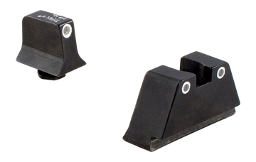 Trijicon Bright & Tough Suppressor/Optic Height Night Sight Set for Glock 17/19/22/23/26/27/31/34/35 - White Outline Green Tritium Front / Yellow Tritium Rear