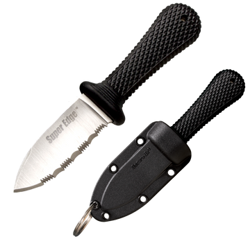 Cold Steel 42SS Super Edge 2" Fixed Part Serrated AUS-8A SS Black Kray-Ex Handle