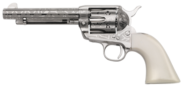 Taylor's & Company 1873 Cattle Brand 357 Mag/38 Special 5.50" 6-Rd SAO Revolver - Nickel Engraved