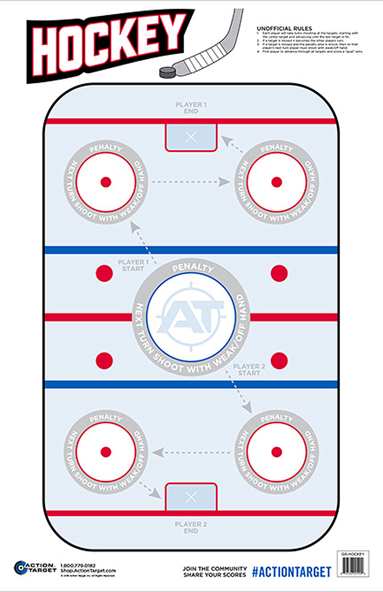 Action Target Entertainment Hockey Paper Hanging Target 23" x 35" Blue/White 100/Box