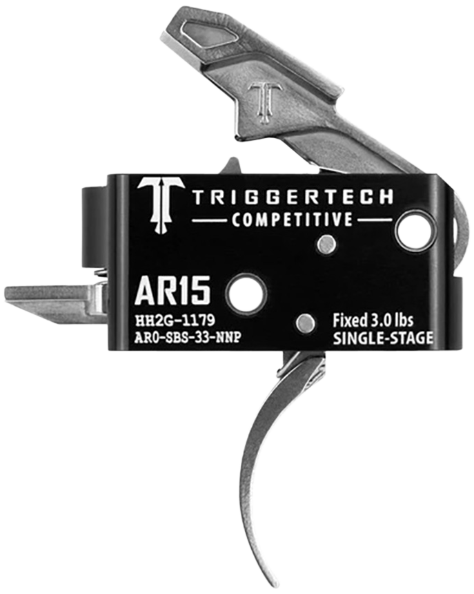 TriggerTech Competitive AR-15 Single-Stage Curved Trigger 3 lbs Fixed Stainless