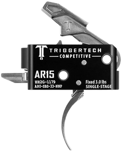 TriggerTech Competitive AR-15 Single-Stage Curved Trigger 3 lbs Fixed Stainless