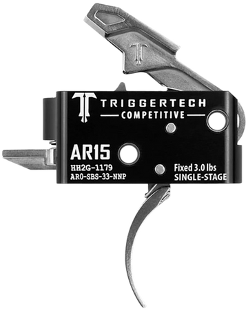 TriggerTech Competitive AR-15 Single-Stage Curved Trigger 3 lbs Fixed Stainless
