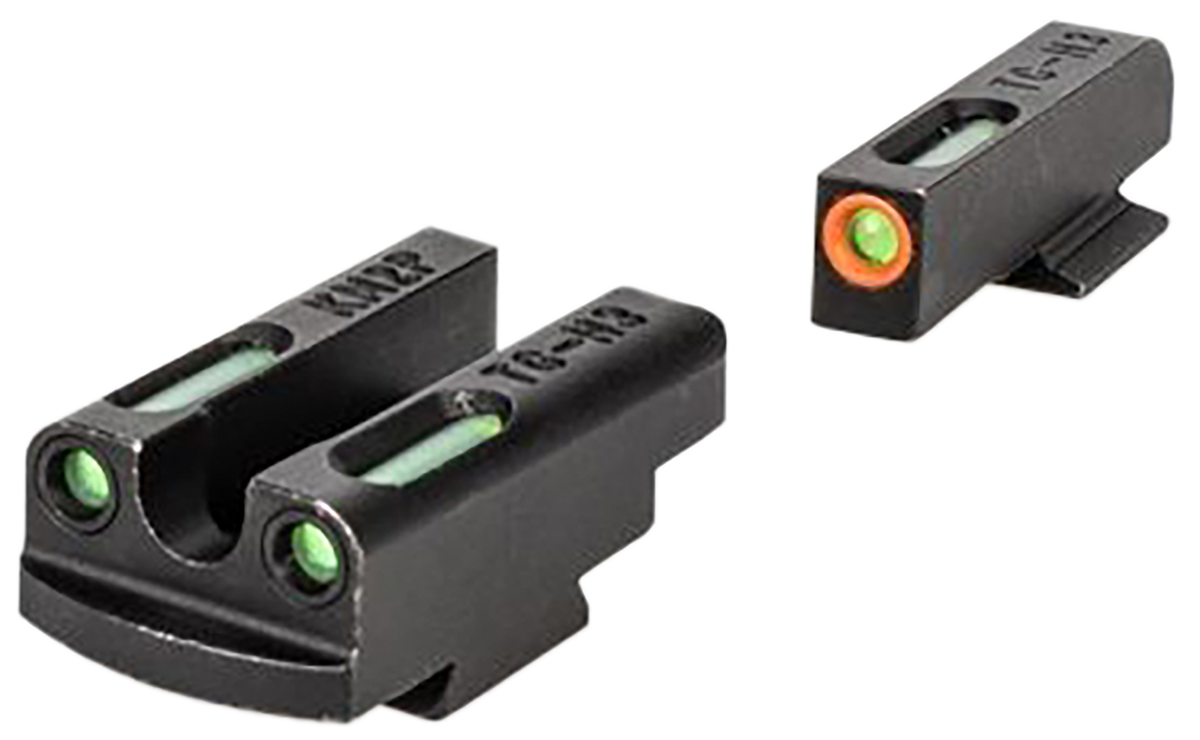 Kimber Micro 9 TruGlo TFX Pro Sight Set Green/FO Orange Outline Front - Green/FO Black Outline Rear