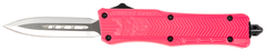 CobraTec Knives CTK-1 Small 2.75" OTF Dagger Plain D2 Steel Pink Aluminum Handle