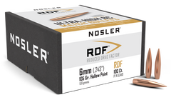 Nosler RDF Match 6mm .243 105gr Hollow Point Boat Tail Reloading Bullets - 100/Box