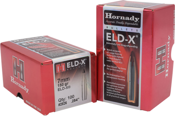 Hornady 2826 ELD-X 7mm .284 150 gr Polymer Tip Reloading Bullets - 100/Box
