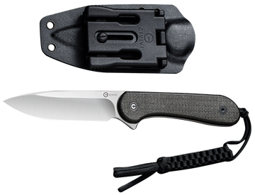 Civivi Knives Elementum 3.98" Fixed Plain Satin D2 Steel - Dark Green Micarta Handle