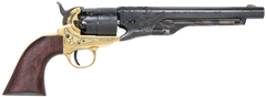 Traditions 1860 Army .44 Cal 8" 6-Shot Break Open Percussion Revolver - Brass Engraved Frame/Blued Barrel