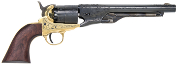 Traditions 1860 Army .44 Cal 8" 6-Shot Break Open Percussion Revolver - Brass Engraved Frame/Blued Barrel